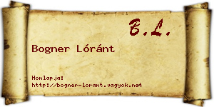Bogner Lóránt névjegykártya