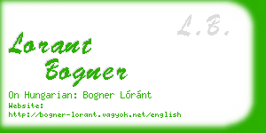 lorant bogner business card