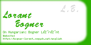 lorant bogner business card